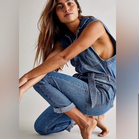 Free People Sydney Sleeveless Jumpsuit in Breezy Blue - Picture 5 of 12